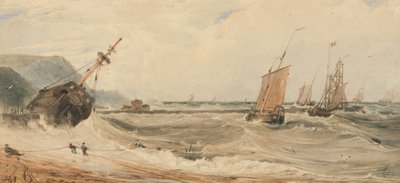 Boulogne Hafen von Francois Louis Thomas Francia