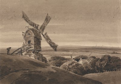 Landschaft mit einer Windmühle von Francois Louis Thomas Francia