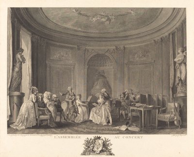 Die Versammlung beim Konzert von Francois Nicolas Barthelemy Dequevauviller after Nicolas Lavreince