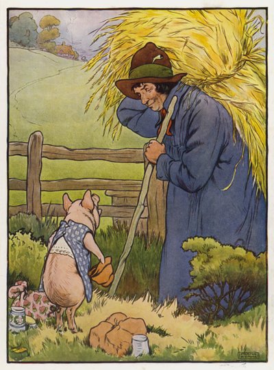 Illustration für Die drei kleinen Schweinchen von Frank Adams