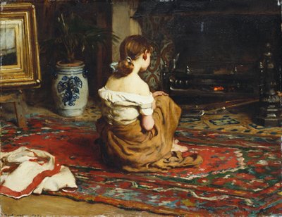 Am Kamin, 1878 von Frank Holl