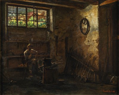 Die Rast des Schmieds von Frank Holl