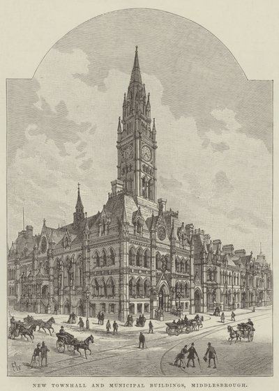 Neues Rathaus und städtische Gebäude, Middlesbrough von Frank Watkins