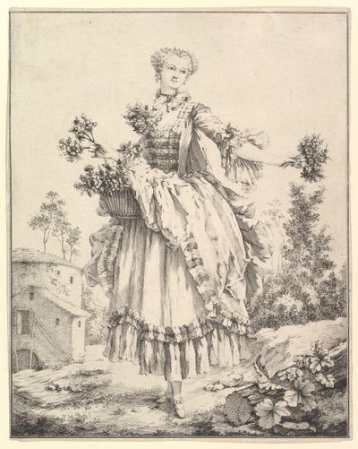 Blumenmädchen, 18. Jahrhundert von François Boucher