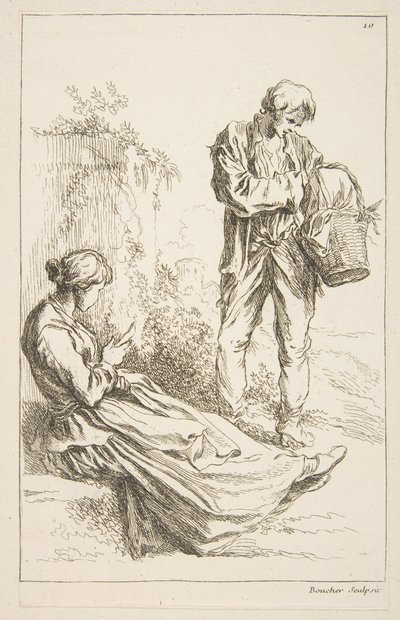 Blatt mit Skizzen, 1753 von François Boucher