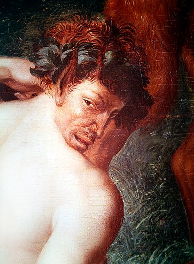Kopf eines Satyrs, von Diana beim Baden von François Clouet