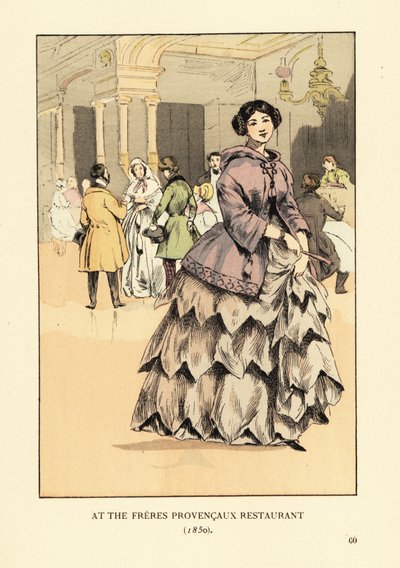 Frau im Restaurant Freres Provencaux, Paris von François Courboin