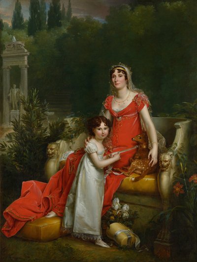 Elisa Bonaparte mit ihrer Tochter Napoleona Baciocchi von François Gérard