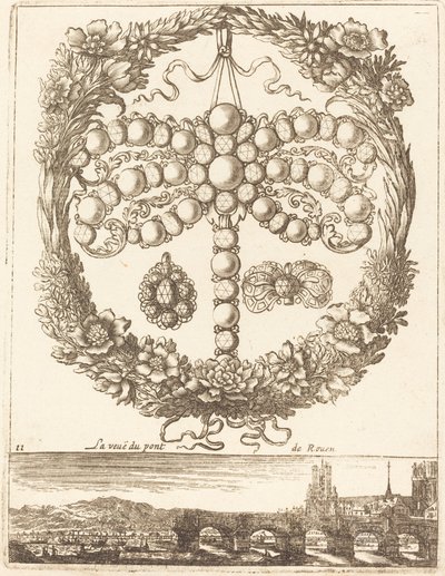 La veue du pont de Rouen von François Le Febvre
