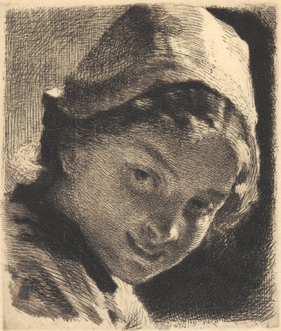 Lächelndes Mädchen mit Mütze von Frans Schwartz
