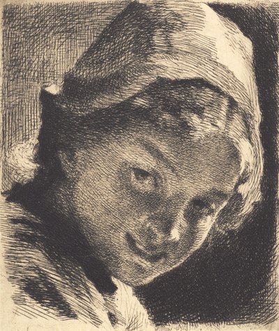 Lachendes Mädchen mit Mütze von Frans Schwartz