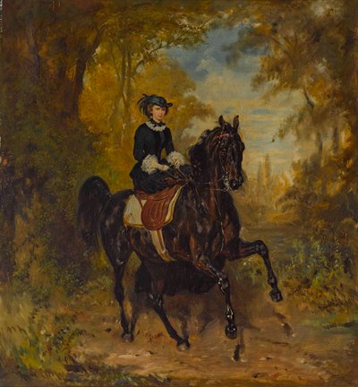 Kaiserin Elisabeth von Österreich zu Pferd von Franz Adam
