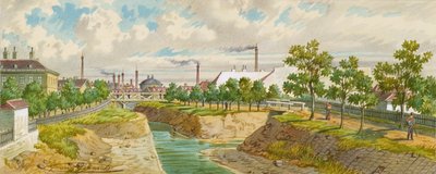 Der Hoblingersteg über den Wienfluss (Gaudenzdorf) von Franz Gerasch