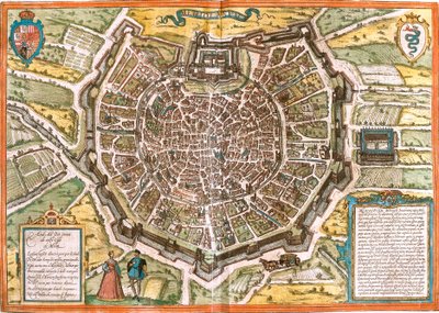 Plan von Mailand, Italien von Franz Hogenberg