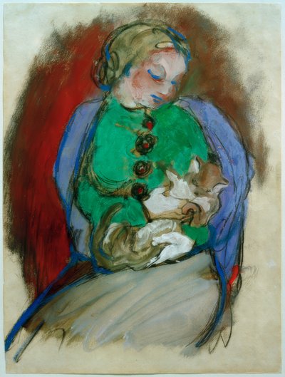 Mädchen mit Katze von Franz Marc