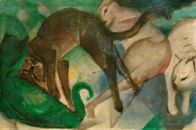 Spielende Katzen von Franz Marc