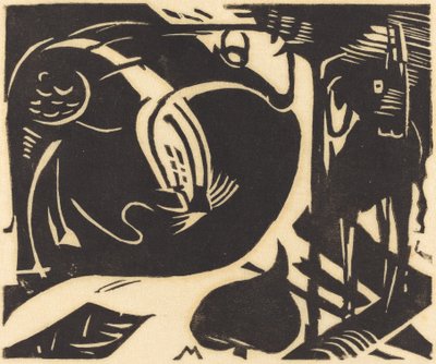 Zwei Fabeltiere von Franz Marc