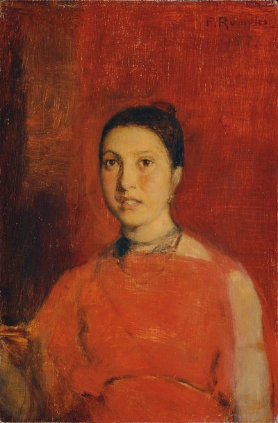 Mädchen in rotem Kleid von Franz Rumpler