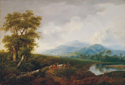 Landschaft mit Schneeberg von Franz Scheyerer