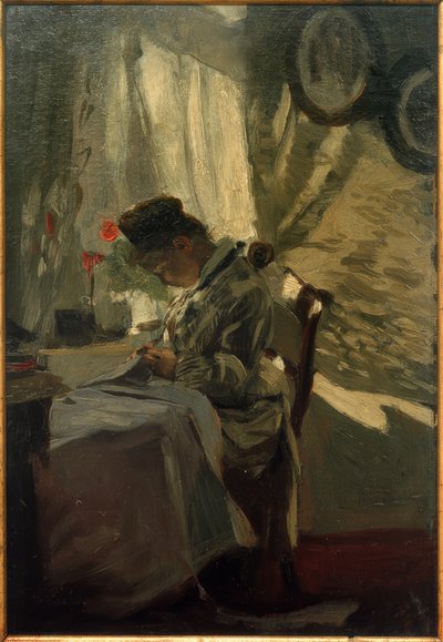 Näherin am Fenster von Franz Skarbina
