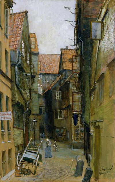 Die Matthiasstraße in Hamburg, 1891 von Franz Skarbina