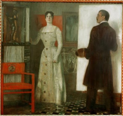 Franz und Mary Stuck im Atelier von Franz von Stuck