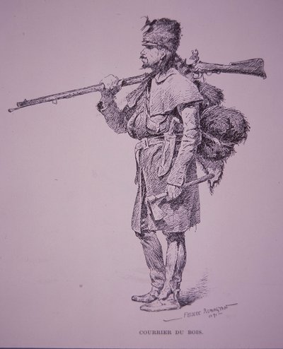 Französisch-Kanadischer Pelzhändler Coureur du Bois von Frederic Remington