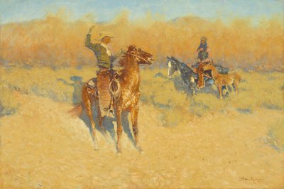 Das Langhorn-Rind-Schild von Frederic S. Remington