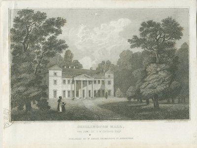 Chillington Hall: Gravur, nd [1830] von Frederick Calvert