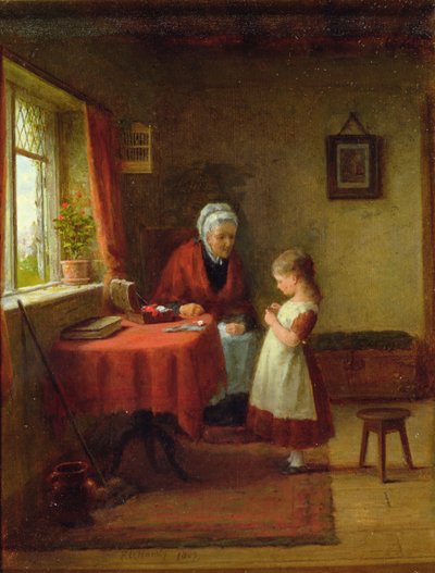 Die erste Nähstunde von Frederick Daniel Hardy