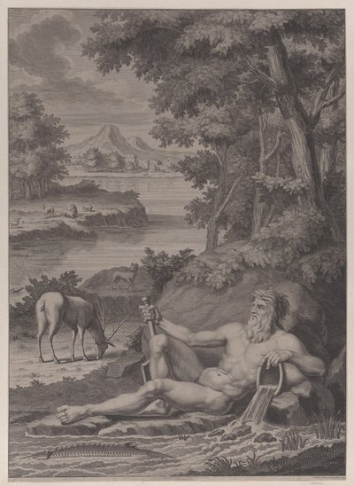 Flussgott in einer Landschaft von Frederik Ottens
