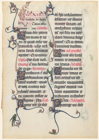 Manuskriptblatt aus dem Beauvais-Missale von French 13th Century