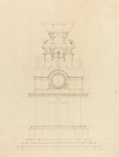 Entwurf für ein Katafalk von French 18th Century