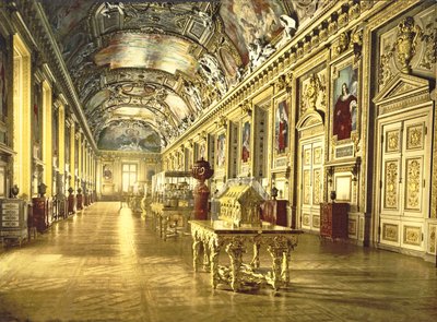 Eine Galerie im Louvre, Paris von French Photographer