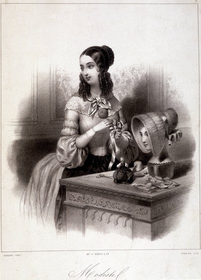 Modistin des 19. Jahrhunderts von French School