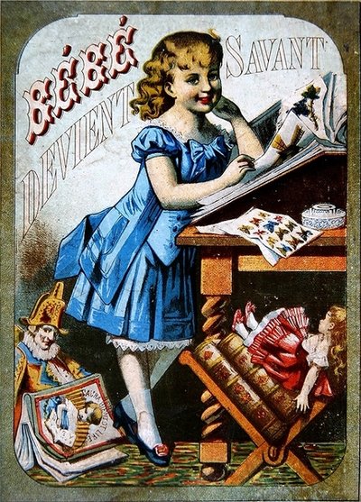 Baby wird Gelehrter, ca. 1870 von French School