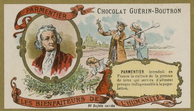 Chocolat Guérin-Boutron Werbekarte, Antoine-Augustin Parmentier von French School