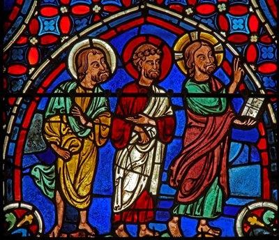Christus - mit 2 Aposteln von French School