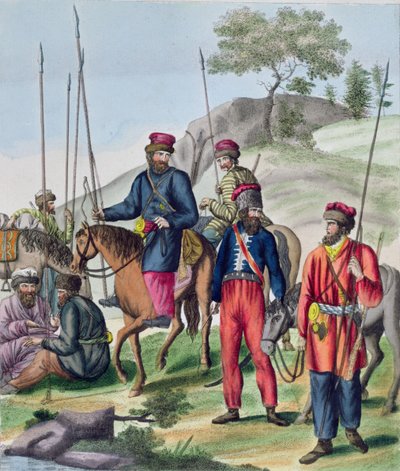 Kosaken in der russischen Armee, ca. 1814 von French School