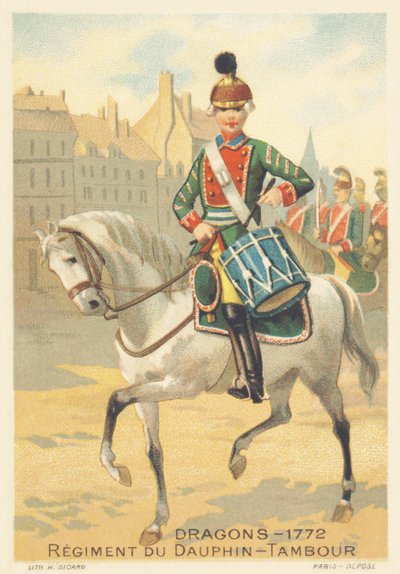 Drachen, Regiment du Dauphin, Drambour im Jahr 1772 von French School