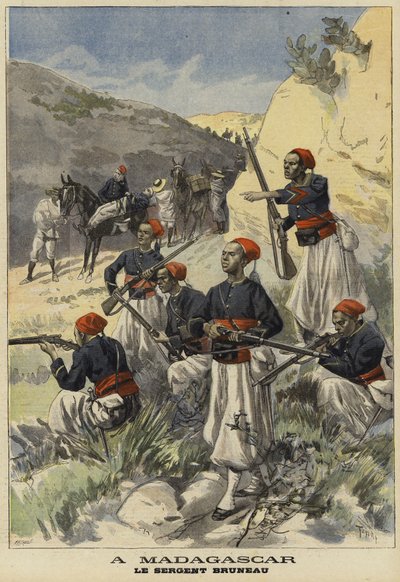 Französische Kolonialtruppen in Madagaskar, 1897 von French School