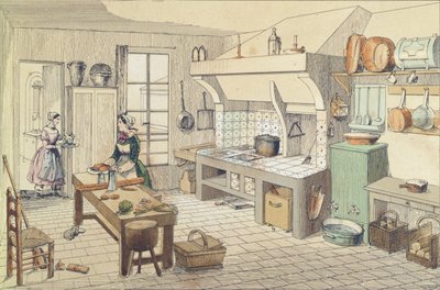 Französische Küche Mitte des 19. Jahrhunderts von French School