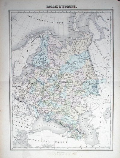 Karte, die das europäische Russland darstellt, ca. 1840 von French School