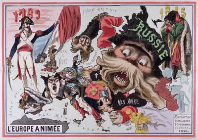 Karte von Animiertes Europa 1870 von French School