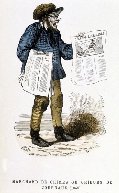 Händler von Verbrechen oder Zeitungsverkäufer von French School