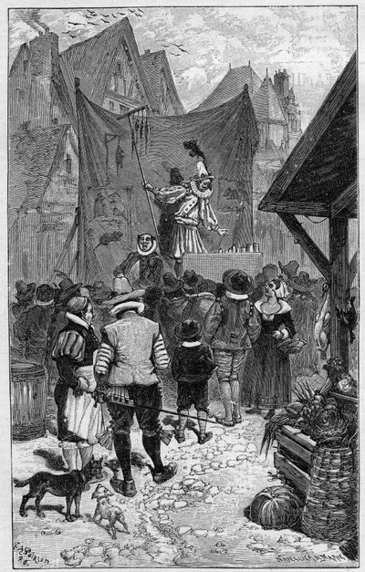 Molière als Kind auf der Foire Saint Germain. von French School