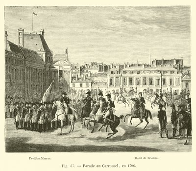 Parade am Carrousel im Jahr 1796 von French School