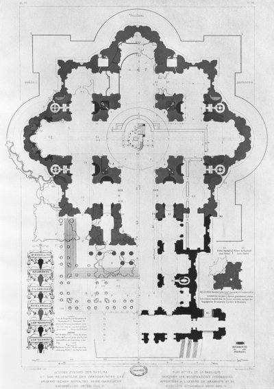 Plan der St. Peters Basilika von French School