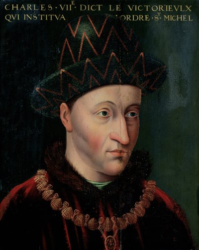 Porträt von Karl VII. (1403-61) von French School