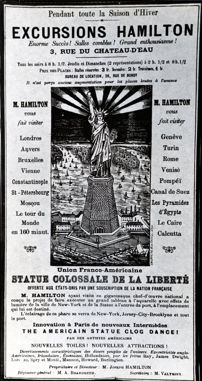 Plakat zur Werbung für Ausflüge Hamilton, ca. 1890 von French School